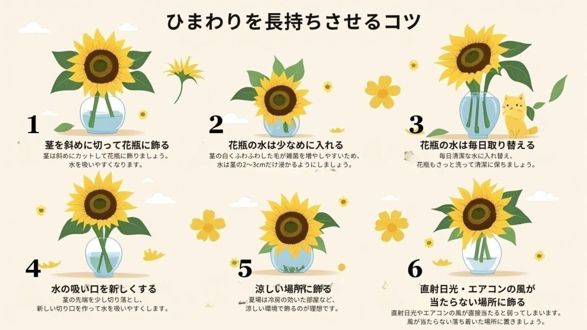 ひまわりのお手入れ